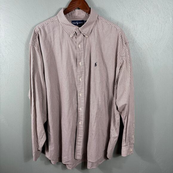 Ralph Lauren Blake Men's Size XXL Brown Windowpane Long Sleeve Button Down Shirt - Picture 9 of 11